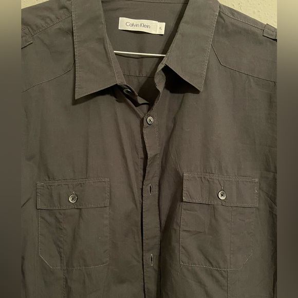 Mens Calvin Klein XL Button up Dress shirt. Dark Grey. - Picture 2 of 4